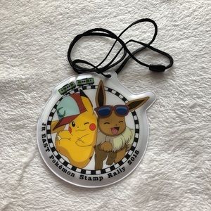 Free With Purchase Pikachu and Evee Pokémon Card Lanyard LE
